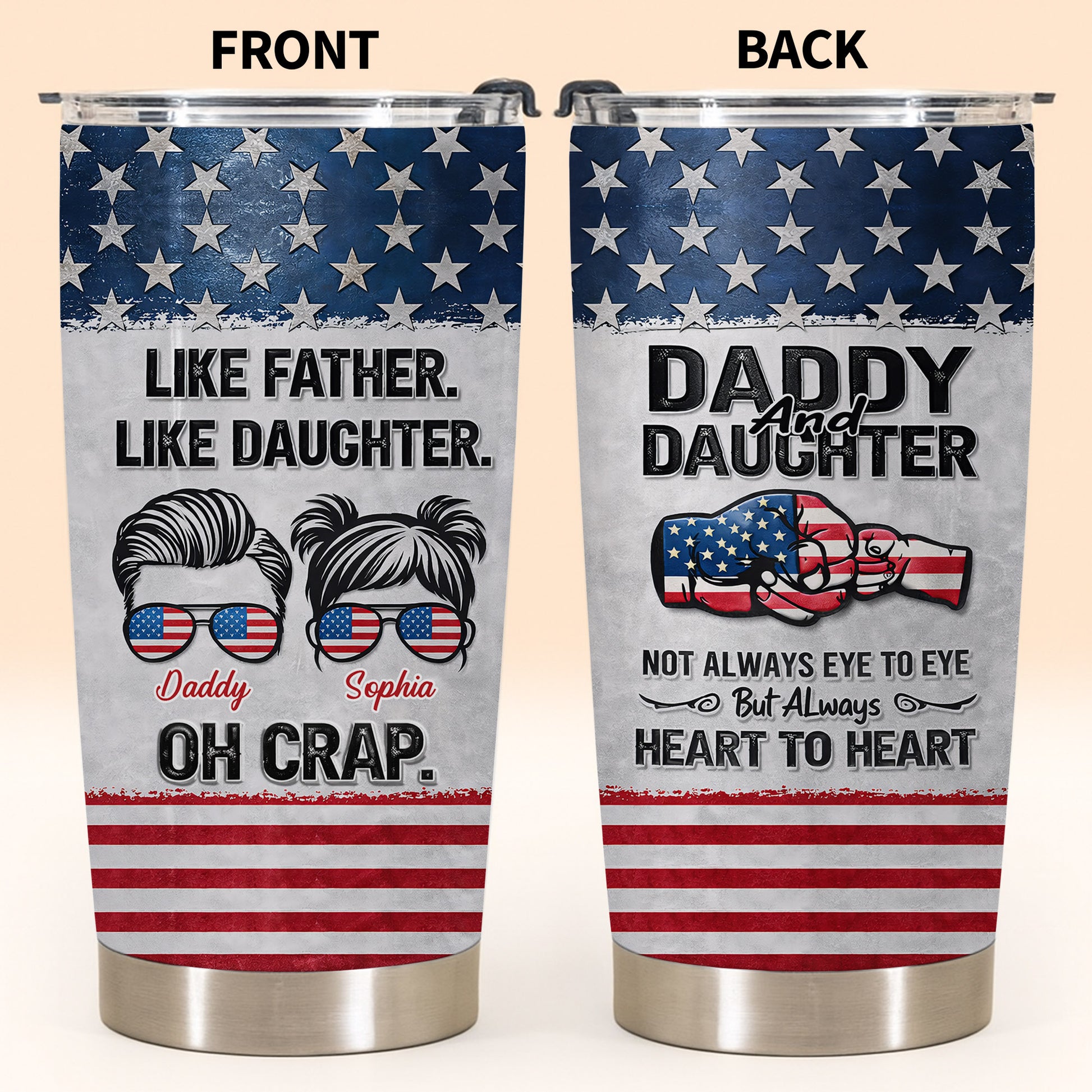 Like Father Like Daughter Oh Crap American Flag Sunglasses