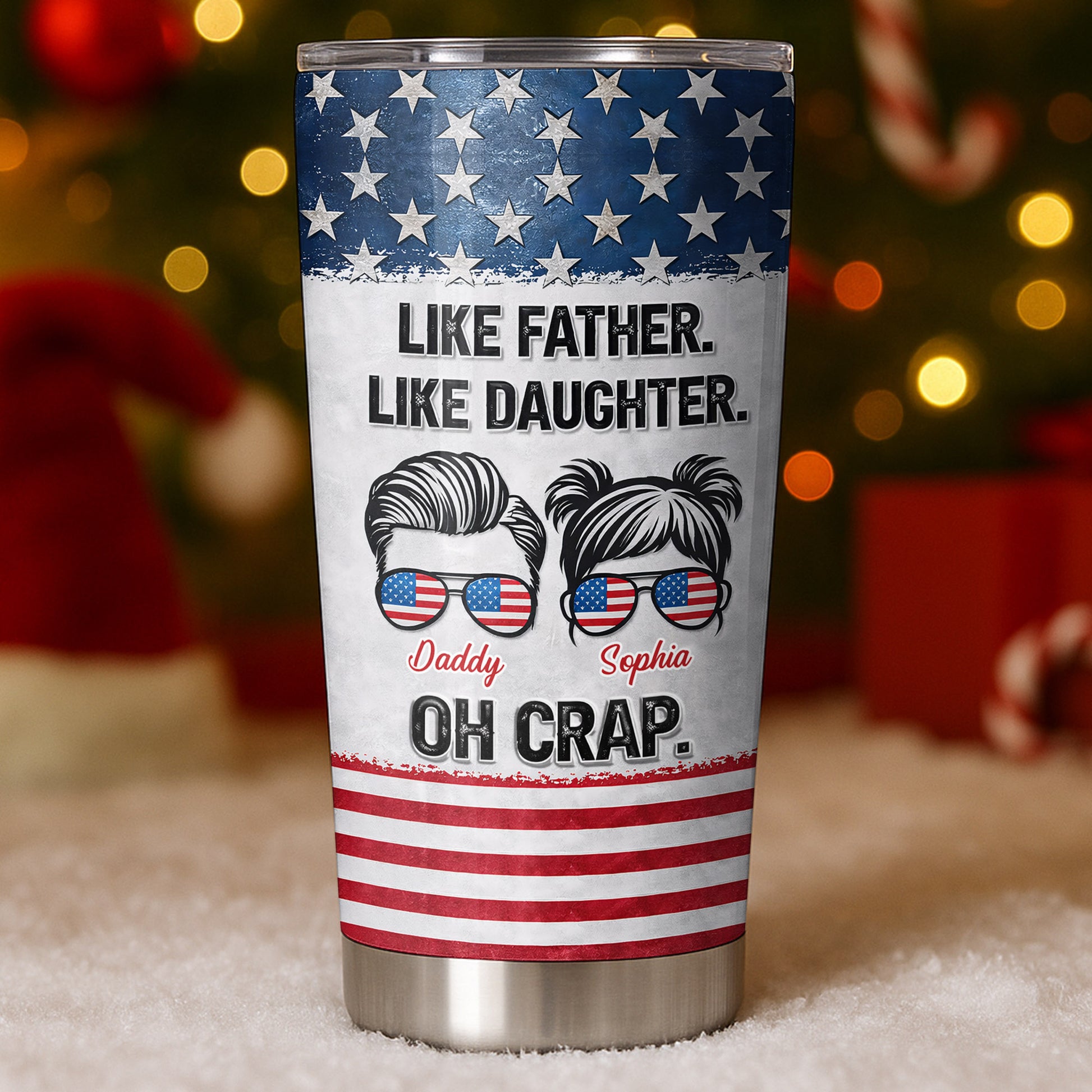 Like Father Like Daughter Oh Crap American Flag Sunglasses