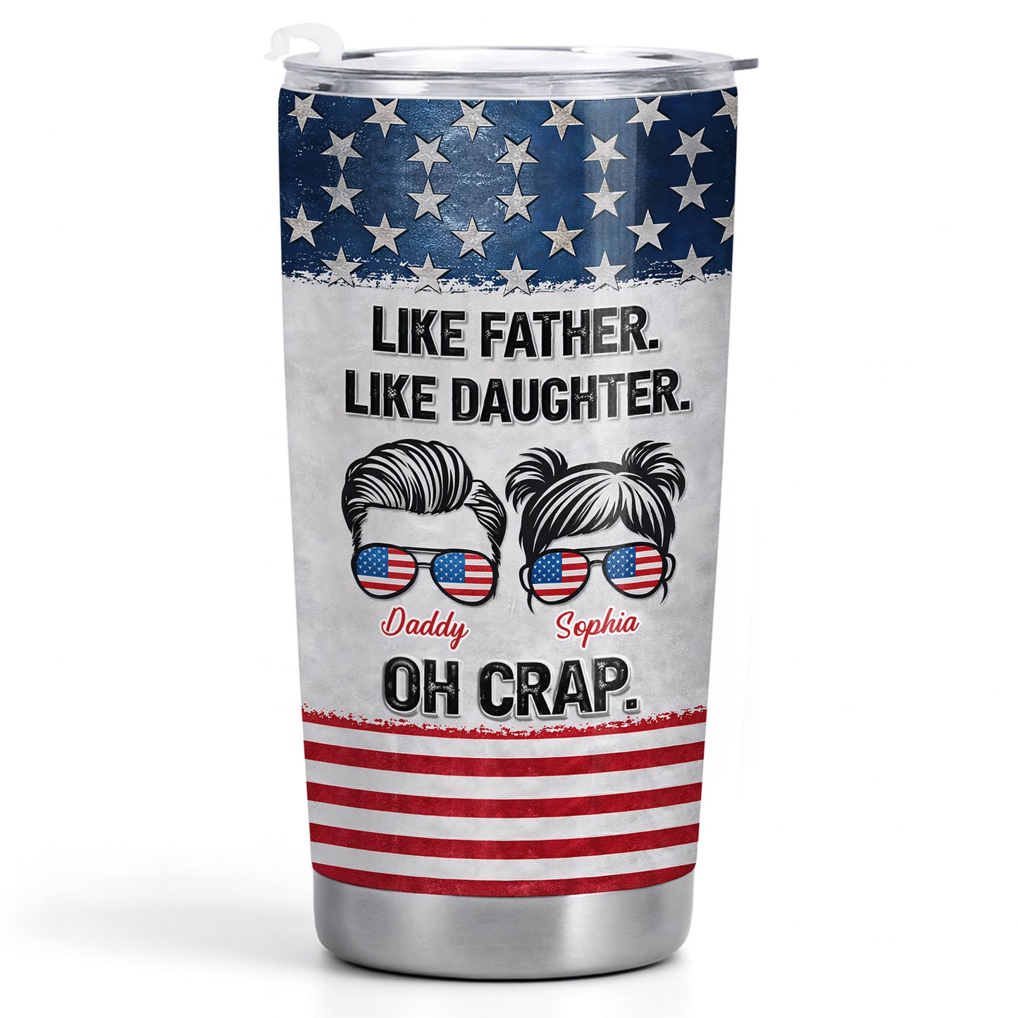 Like Father Like Daughter Oh Crap American Flag Sunglasses