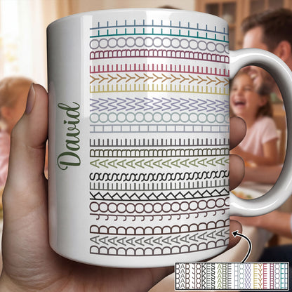 Dad Jokes Are How Eye Roll Hidden Message Patterns - Personalized Custom Coffee Mug - DAD361_MG