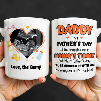 Love The Bump Ultrasound Photo Heart With Baby Toys - Personalized Custom Coffee Mug - DAD396_MG