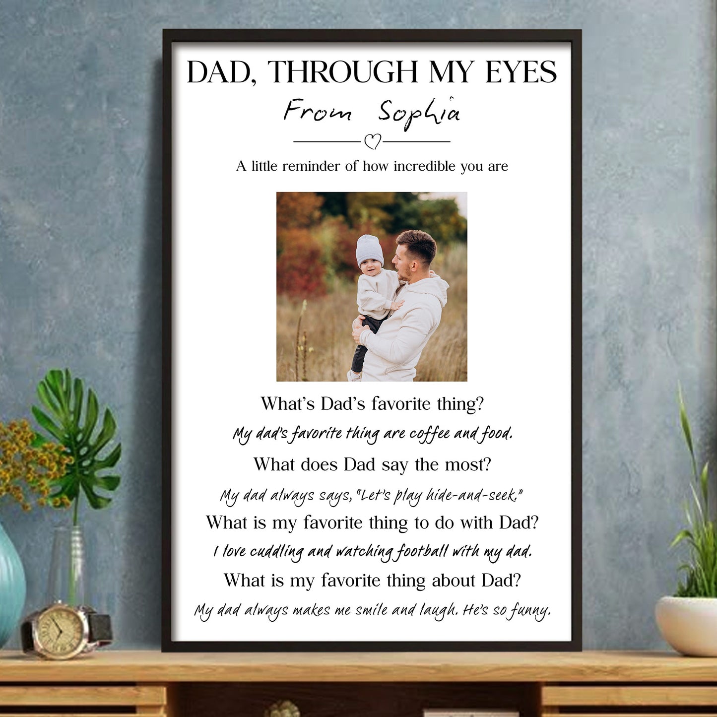 Dad Through My Eyes Personalized Custom Photo Vertical Poster - Personalized Custom Vertical Poster - DAD440_VPOS
