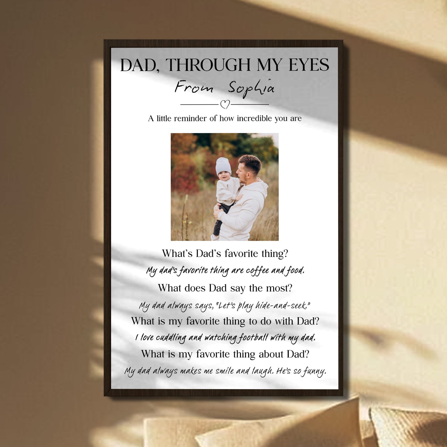 Dad Through My Eyes Personalized Custom Photo Vertical Poster - Personalized Custom Vertical Poster - DAD440_VPOS