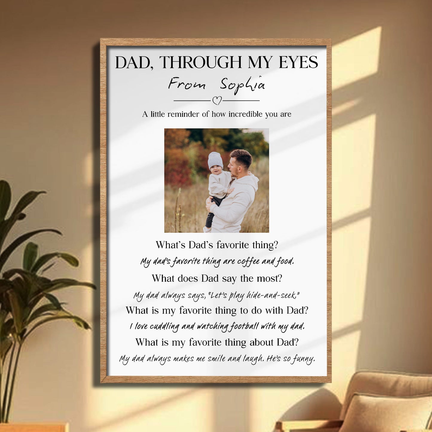 Dad Through My Eyes Personalized Custom Photo Vertical Poster - Personalized Custom Vertical Poster - DAD440_VPOS