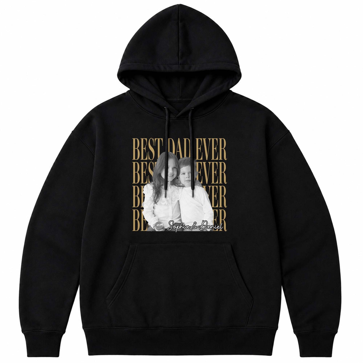 Best Dad Ever With Custom Photo And Names - Personalized Custom Unisex T-shirt, Hoodie - DAD707_BBAS