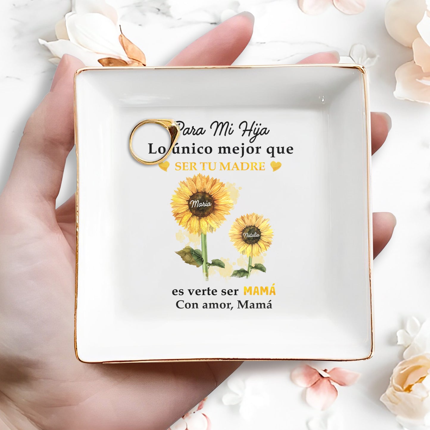 Para Mi Hija Lo único mejor que ser tu padre - Personalized Custom Jewelry Dish - DAU001_SCRD