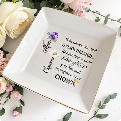 Straighten Your Crown Personalized Jewelry Dish