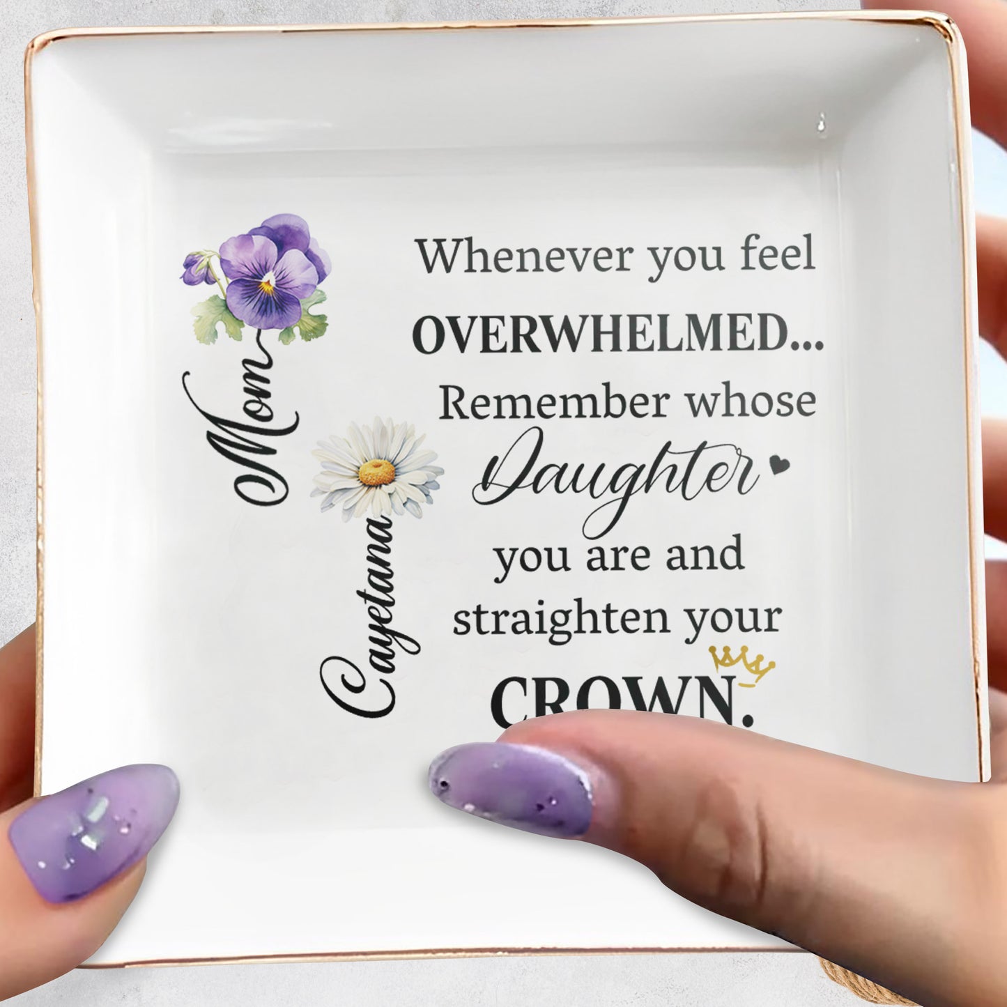 Straighten Your Crown Personalized Jewelry Dish