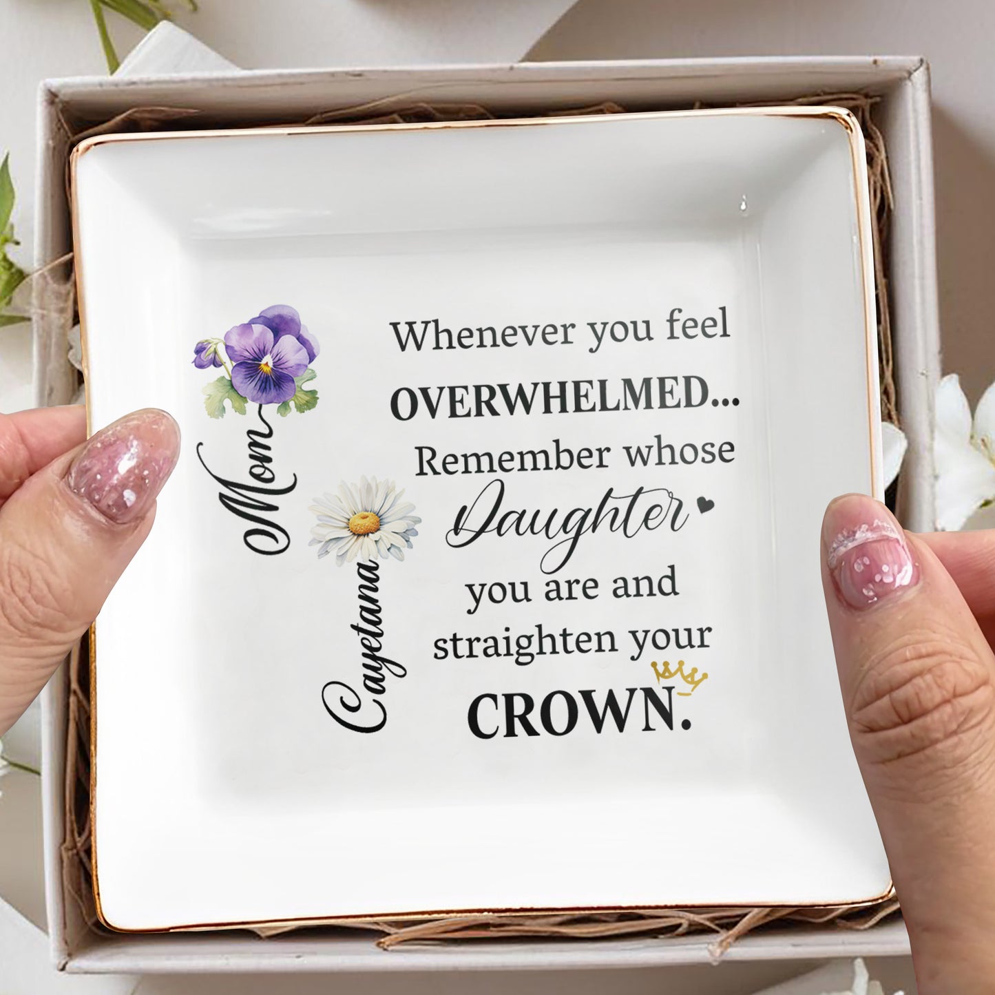 Straighten Your Crown Personalized Jewelry Dish