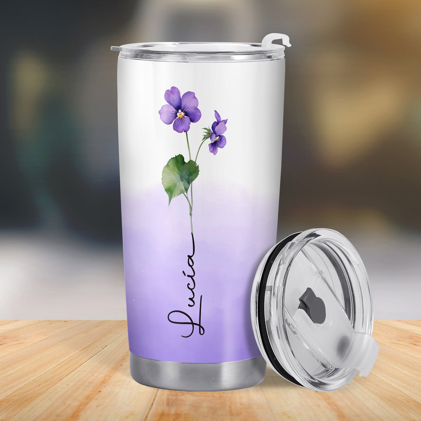 Gift From Heaven Violet Flowers Tumbler For Stepdaughter