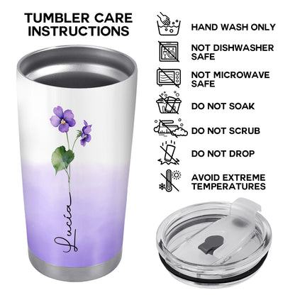 Gift From Heaven Violet Flowers Tumbler For Stepdaughter