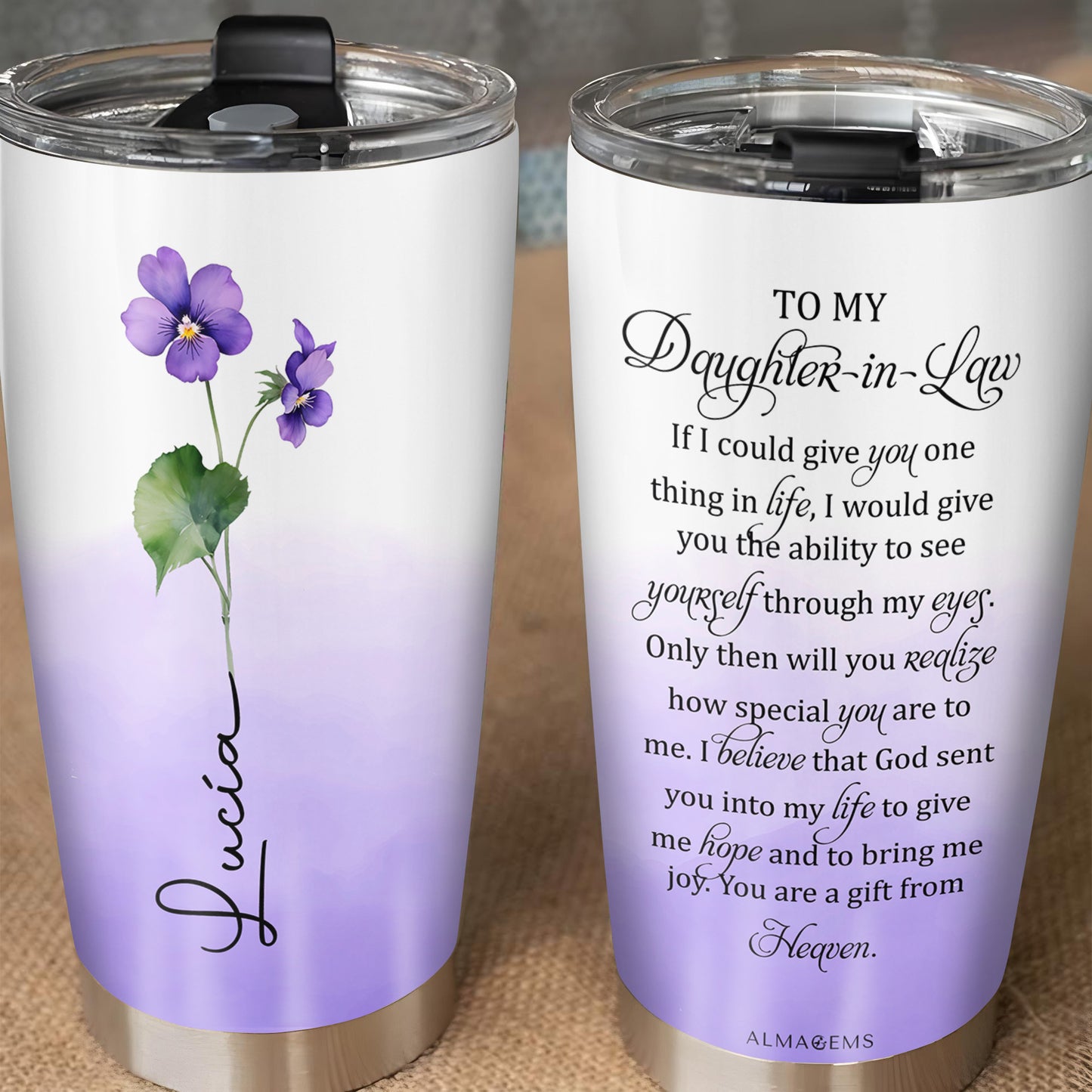 Cherish Nature's Beauty In Every Sip Violet Flower Tumbler