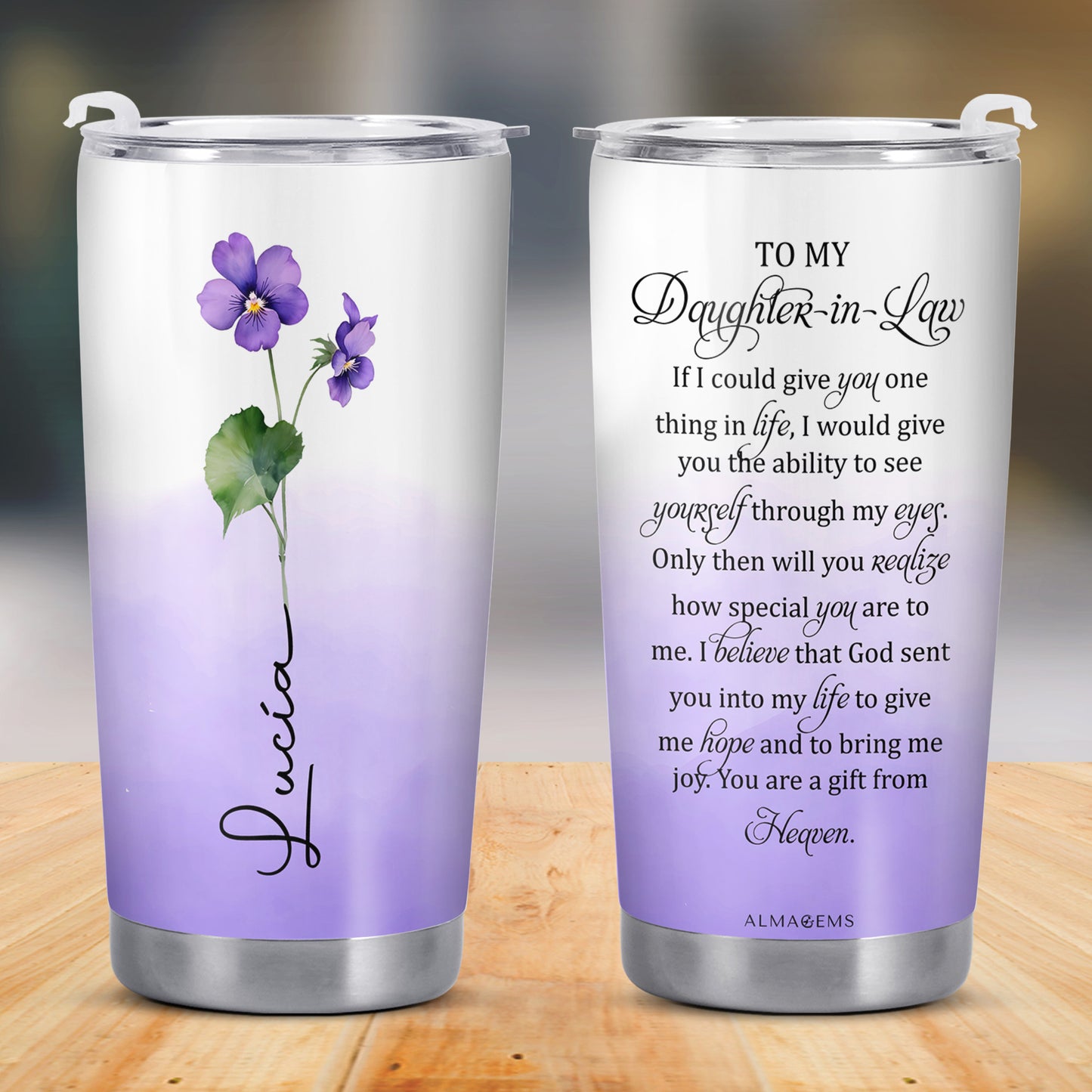 Cherish Nature's Beauty In Every Sip Violet Flower Tumbler