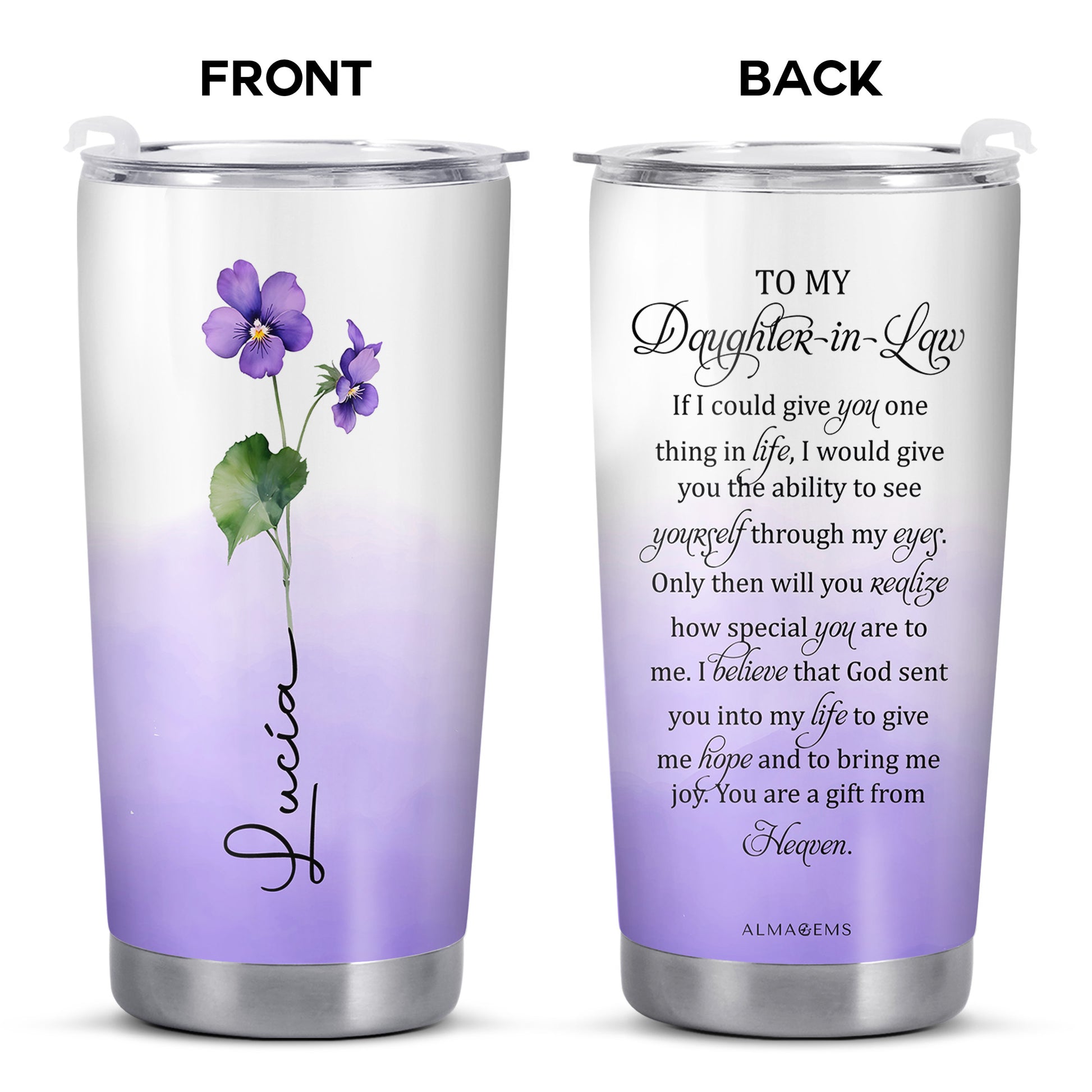 Cherish Nature's Beauty In Every Sip Violet Flower Tumbler