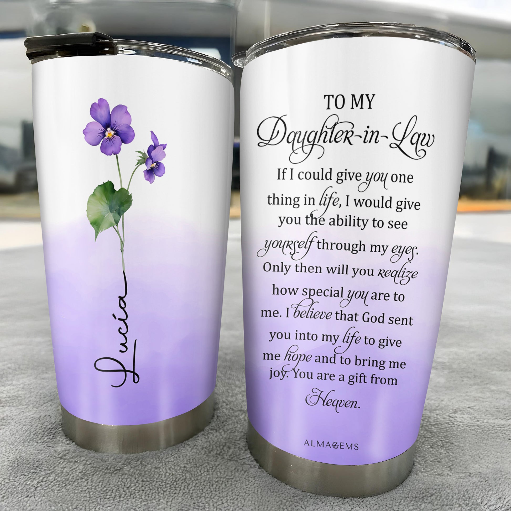 Cherish Nature's Beauty In Every Sip Violet Flower Tumbler