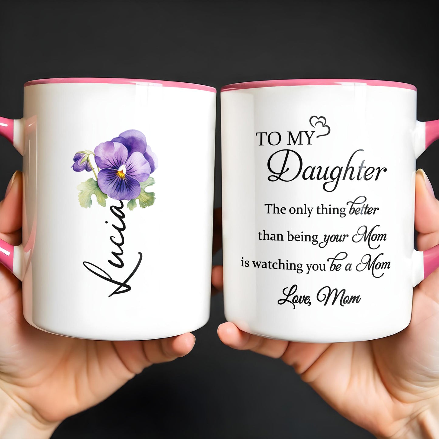 Enhance Your Morning Routine With Elegant Floral Elegance, Pansy Flower - Personalized Custom Accent Mug - DAU079_AMUG