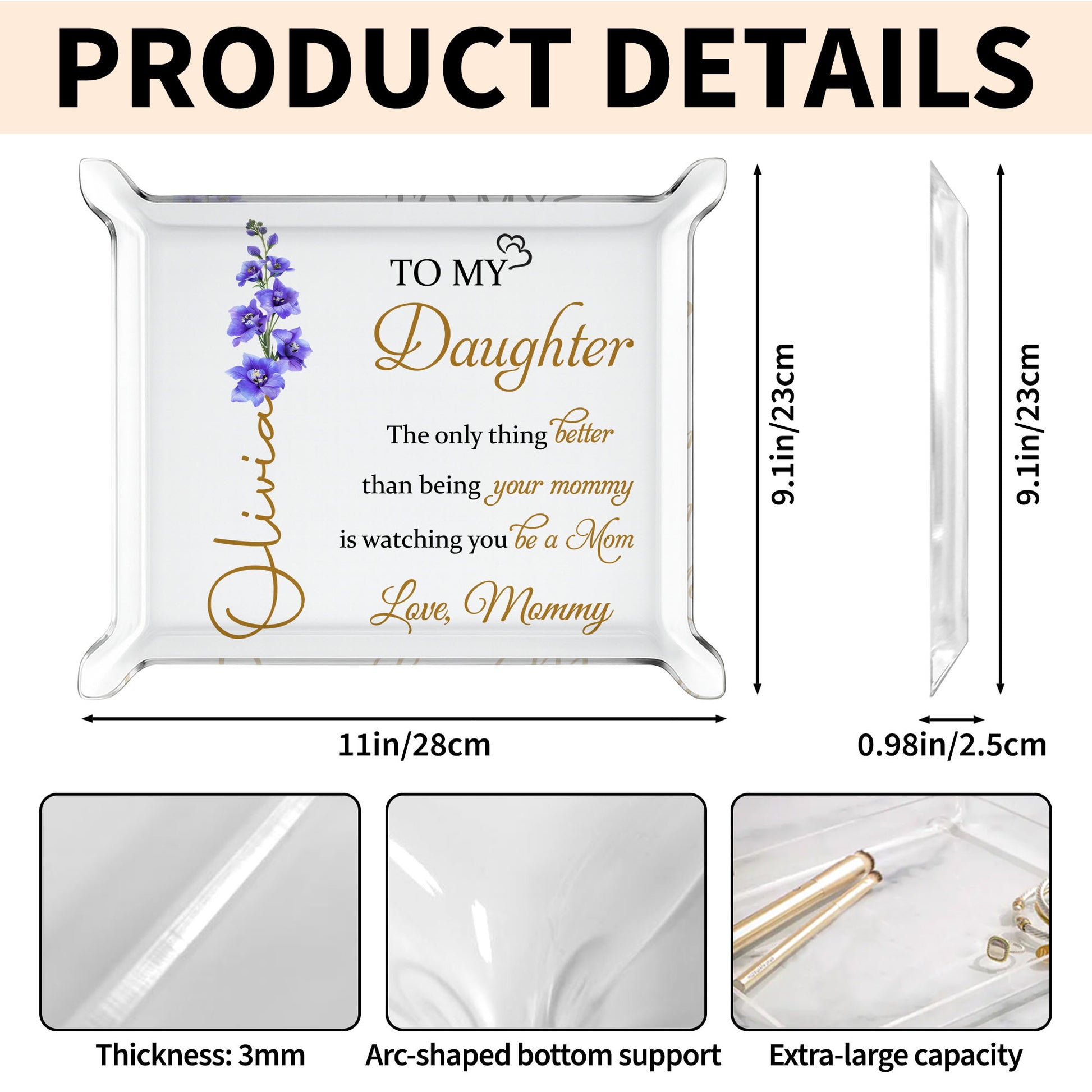 To My Daughter, Love From Mom, Beautiful Floral Design