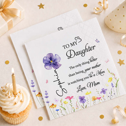 To My Daughter In Law Better Than Being A Mother In Law Flower - Personalized Cocktail Napkins - DILA091_PENAP