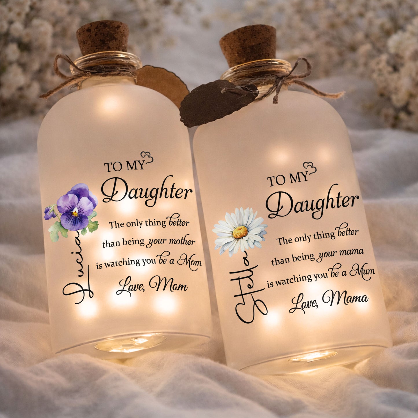 To My Daughter, Love From Mom, Pansy Flower Design