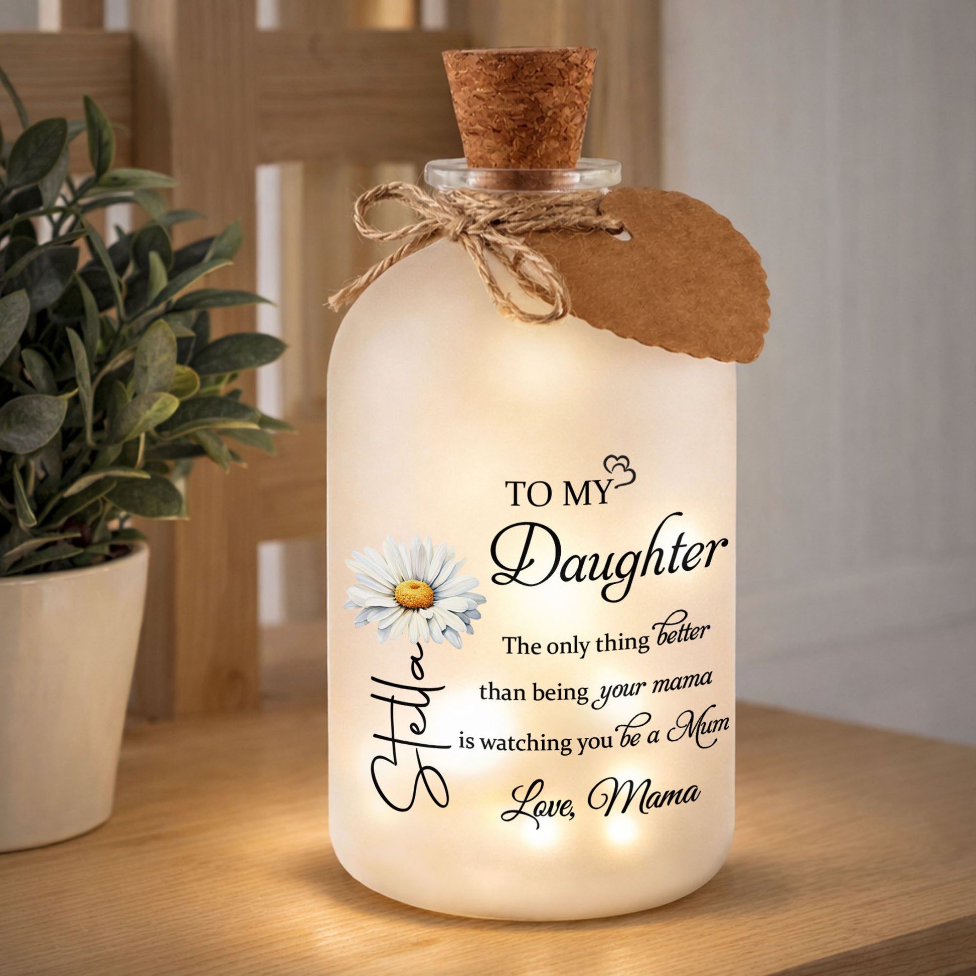 To My Daughter, Love From Mom, Pansy Flower Design