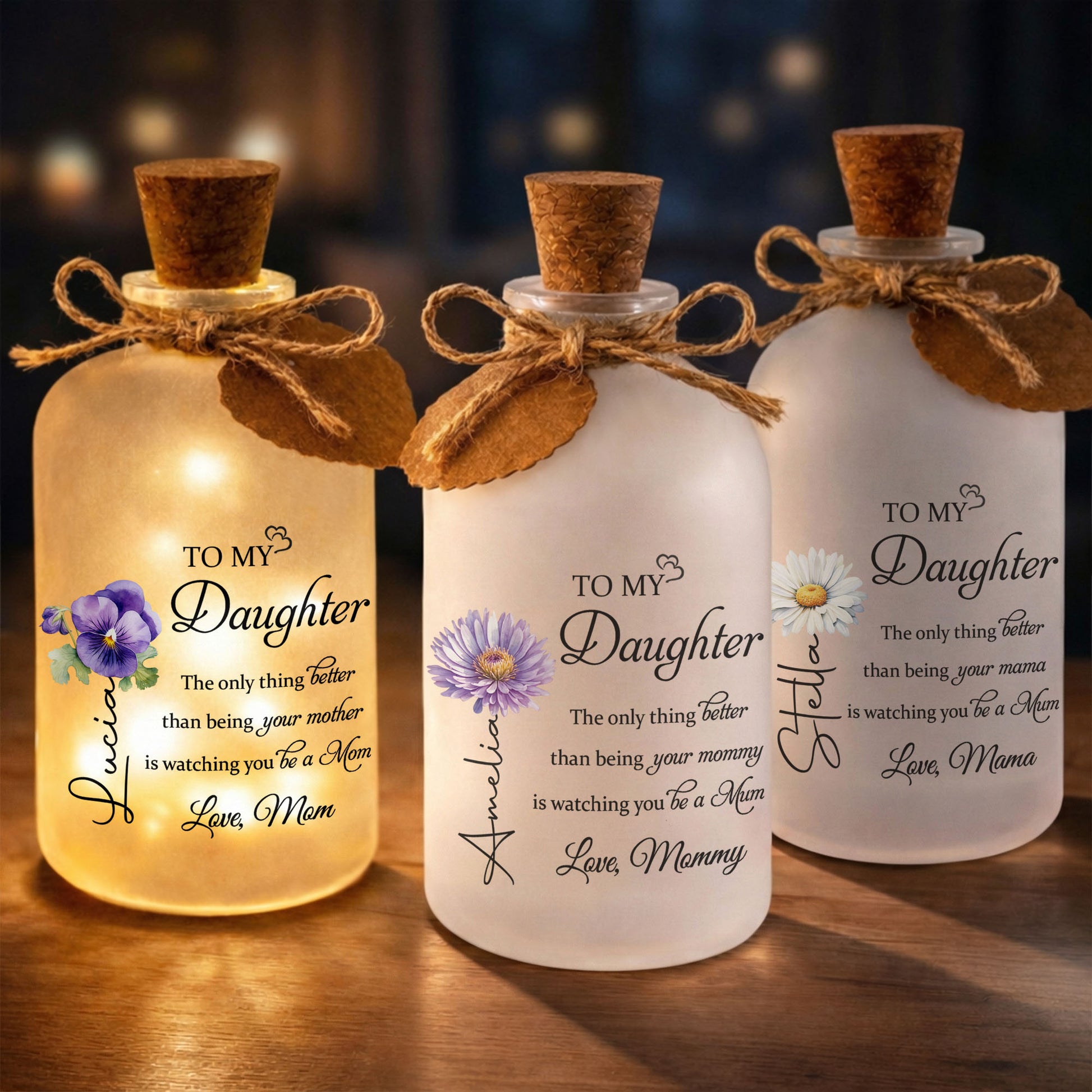 To My Daughter, Love From Mom, Pansy Flower Design