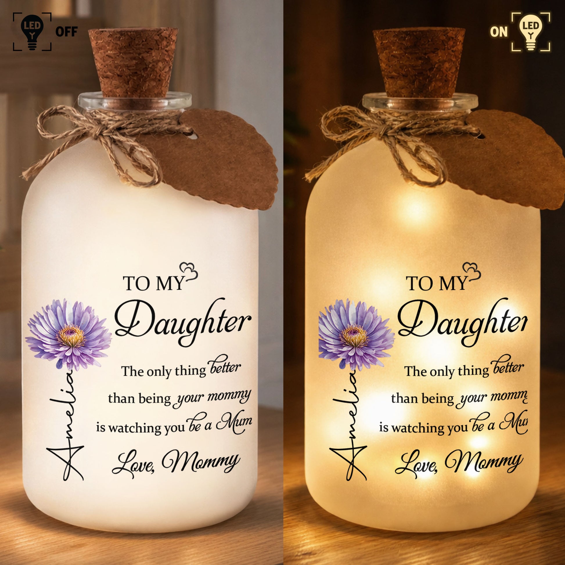 To My Daughter, Love From Mom, Pansy Flower Design