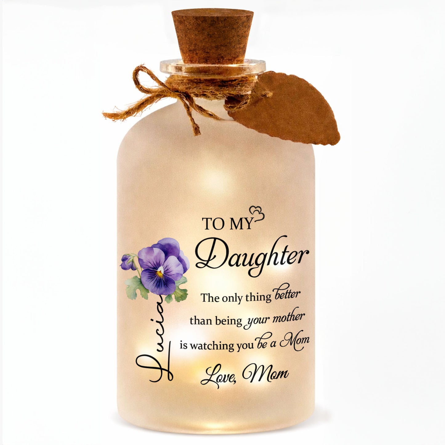 To My Daughter, Love From Mom, Pansy Flower Design