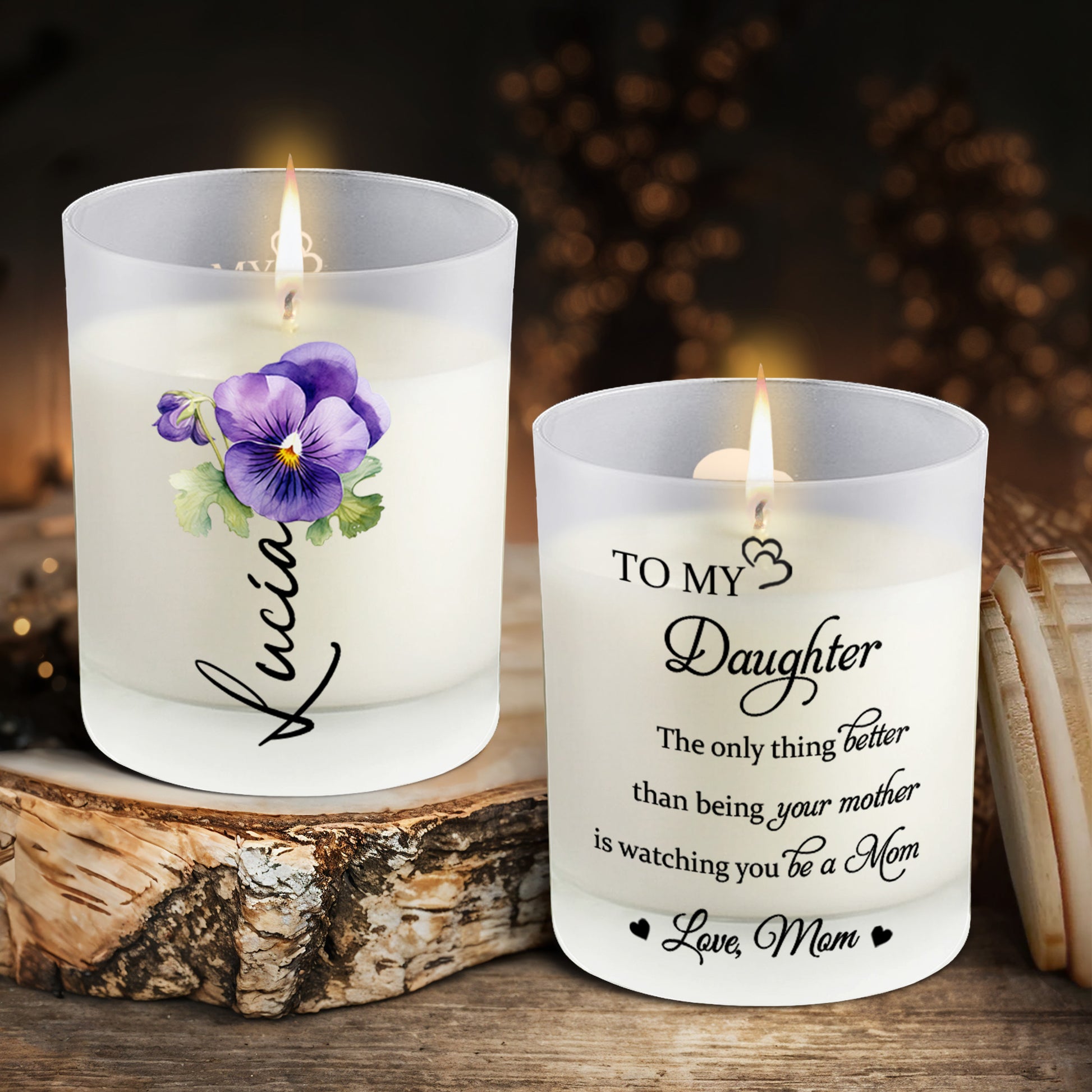 To My Daughter, Love From Mom With Pansy Design