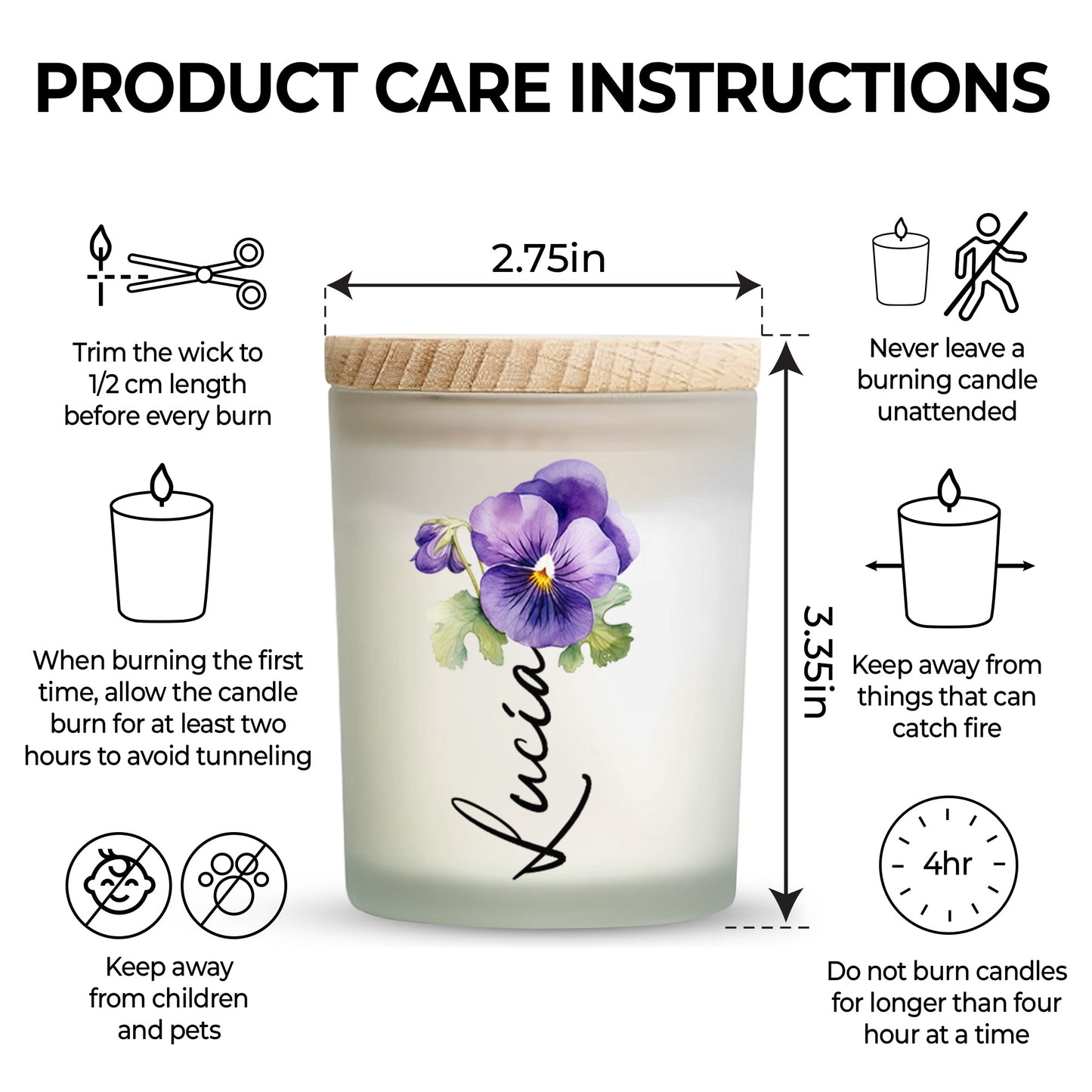 To My Daughter, Love From Mom With Pansy Design