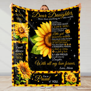 Dear Daughter Sunflower Blanket Full Of Love