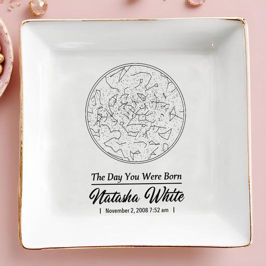The Day You Were Born Star Map Square Dish