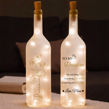 Para mi hija, verte ser mamá, diseño floral - Lámpara de botella personalizada - DAU106_BTL