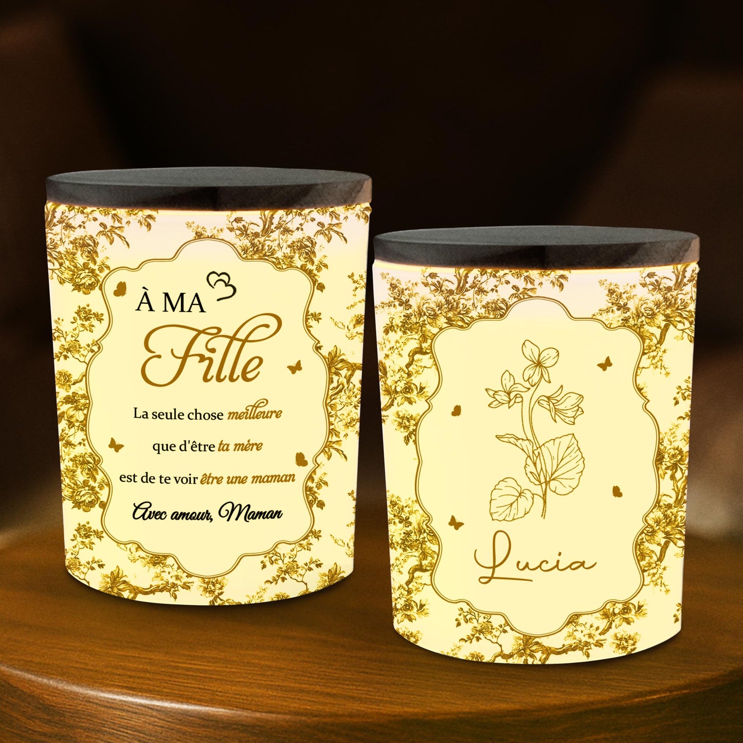 The Best Thing About Being a Mother, Flowers and Hearts Design - Personalized Custom Glass Jar With LED - DAU136_LEJAR