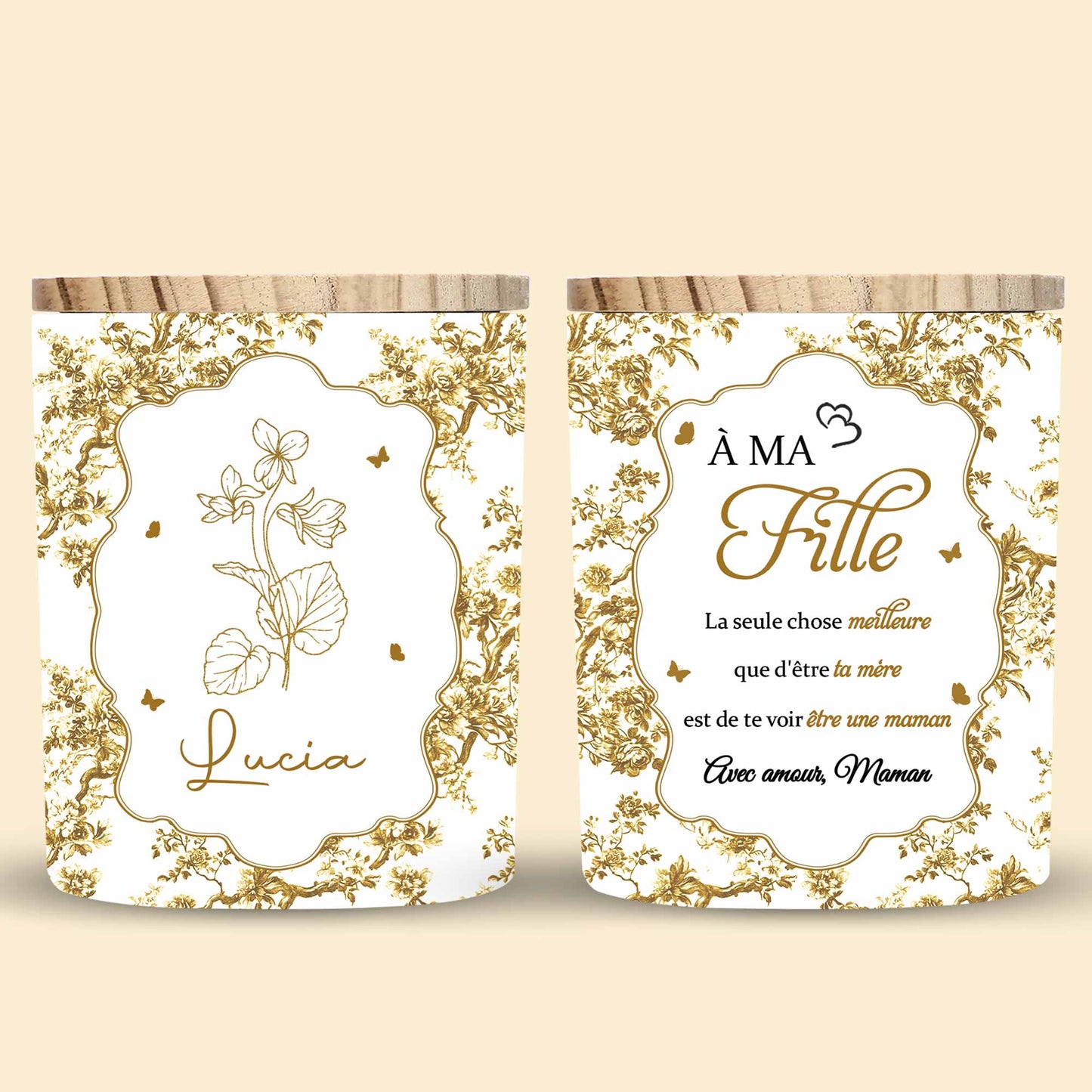 The Best Thing About Being a Mother, Flowers and Hearts Design