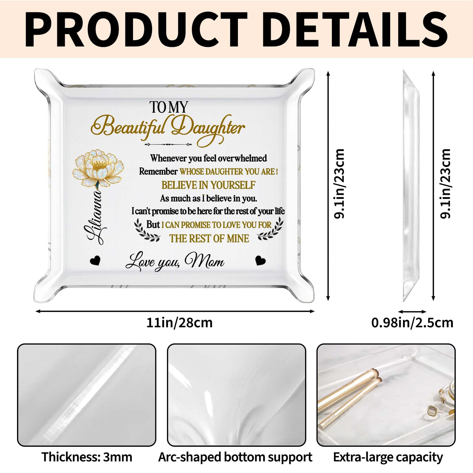 To My Beautiful Daughter, Flower Heart Design