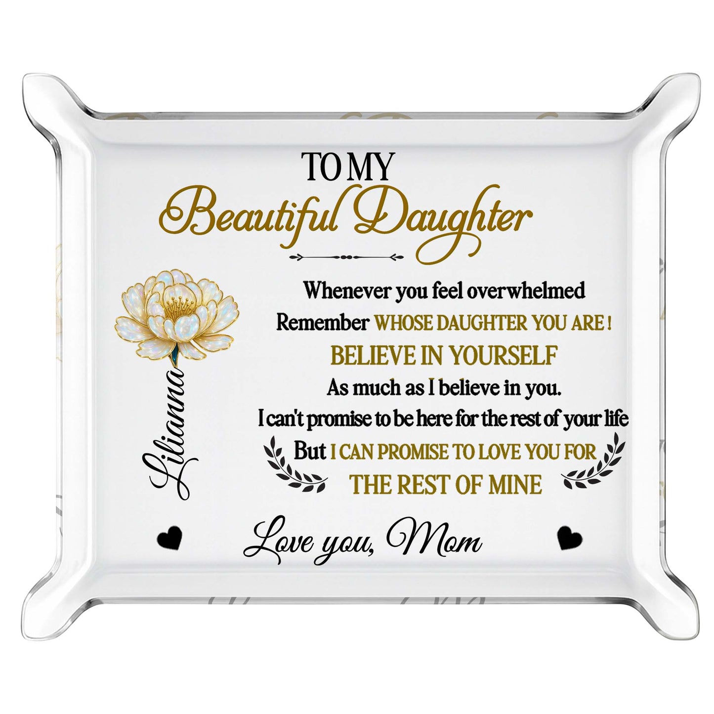 To My Beautiful Daughter, Flower Heart Design