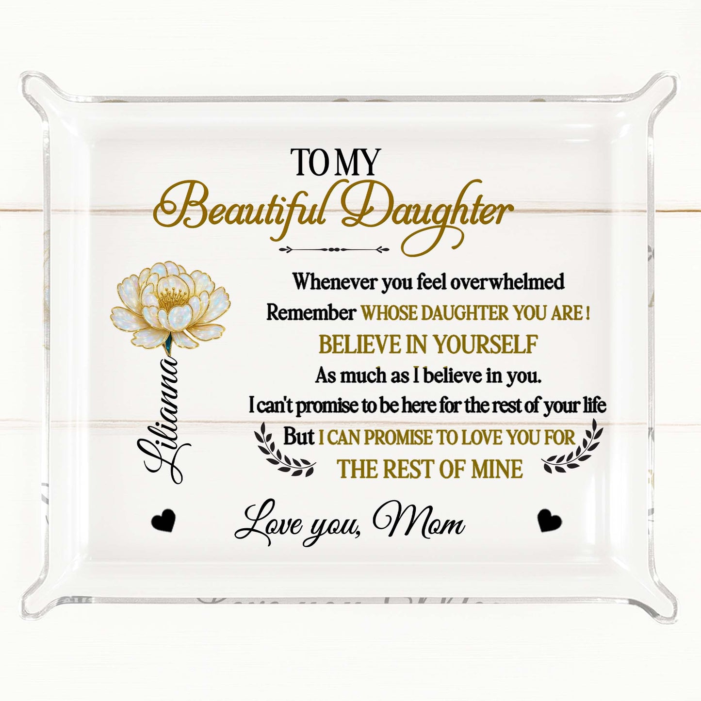 To My Beautiful Daughter, Flower Heart Design