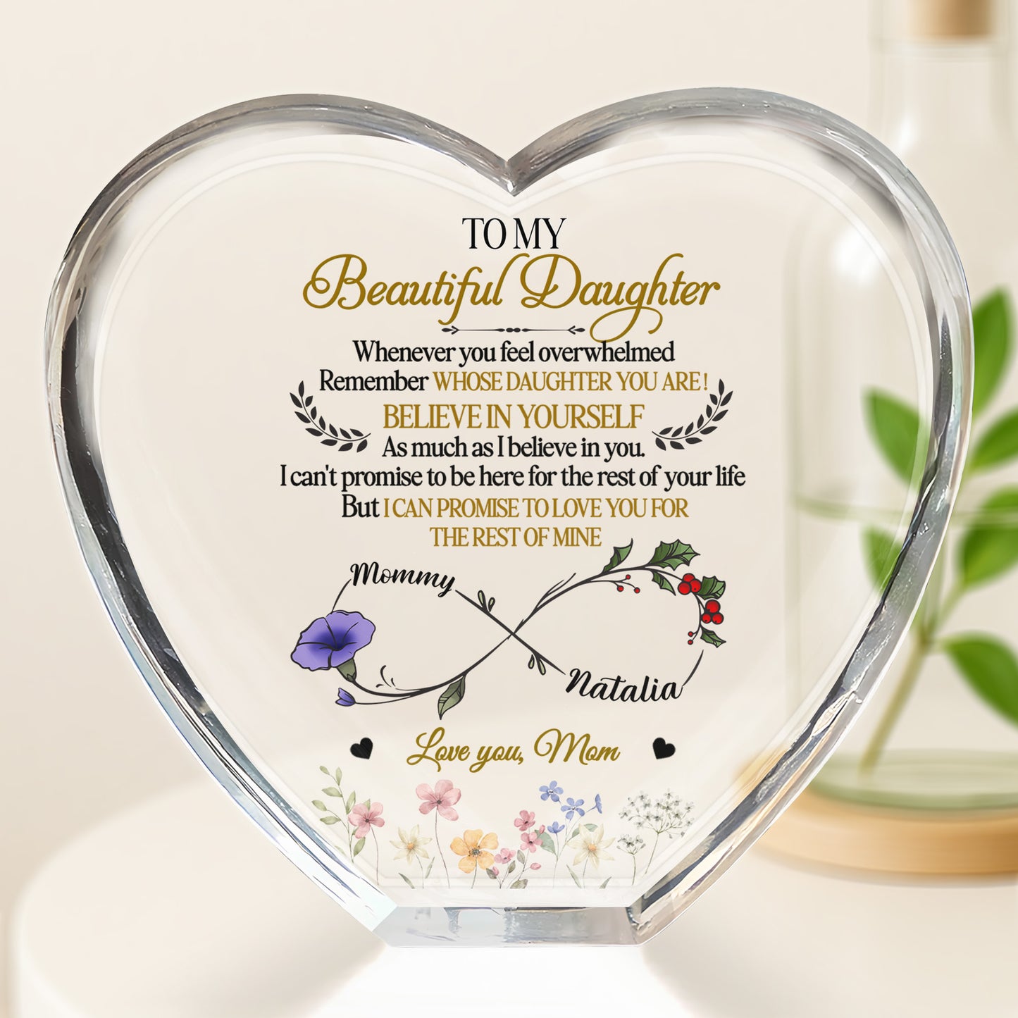 To My Beautiful Daughter, Flowers and Hearts