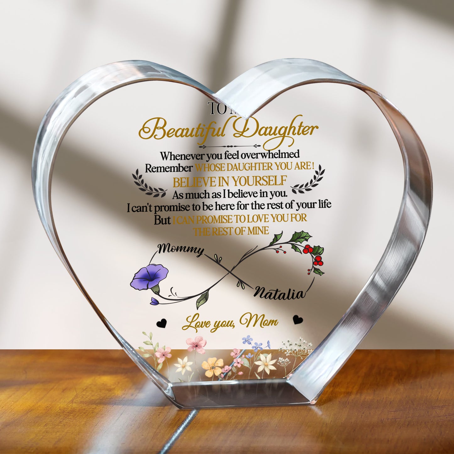 To My Beautiful Daughter, Flowers and Hearts