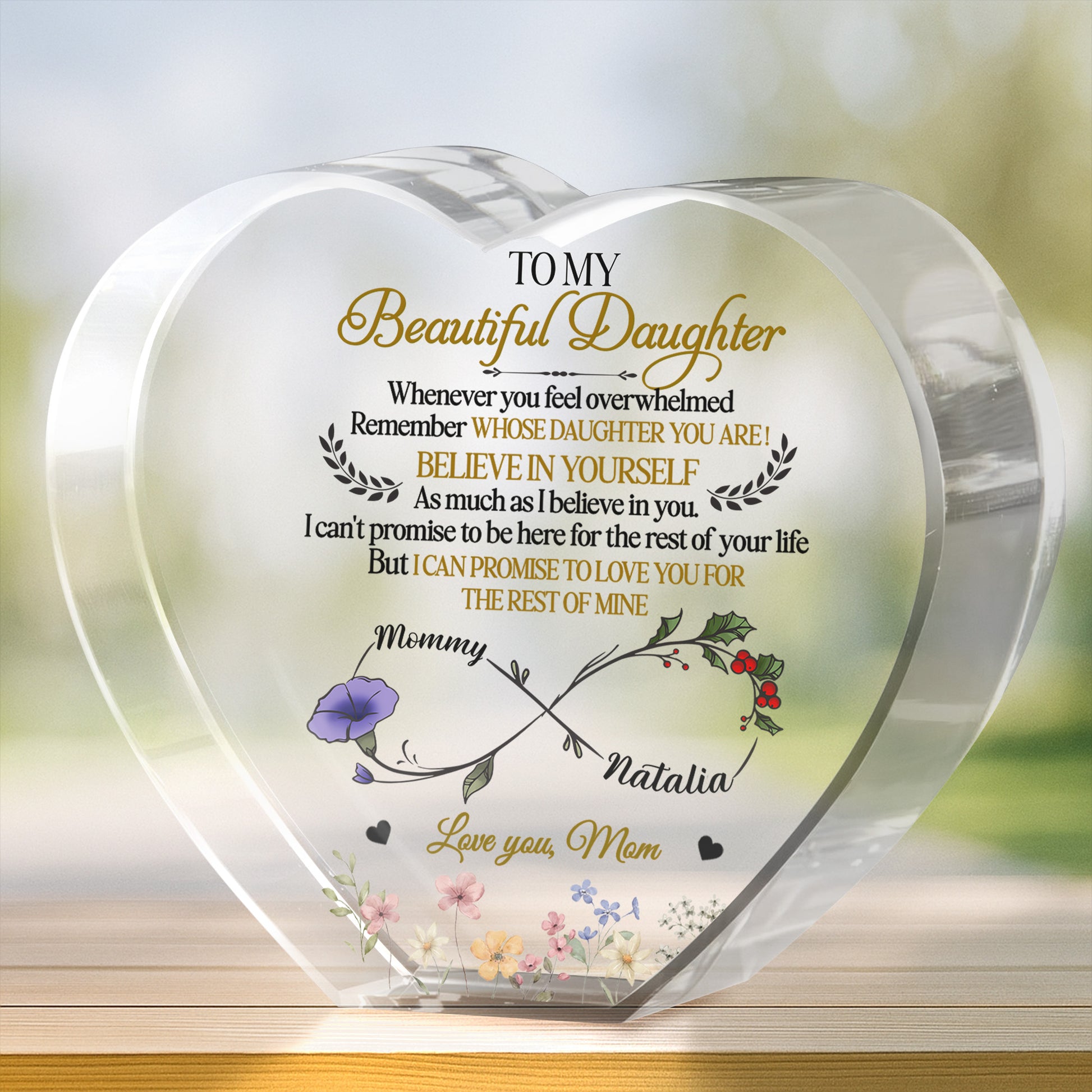 To My Beautiful Daughter, Flowers and Hearts