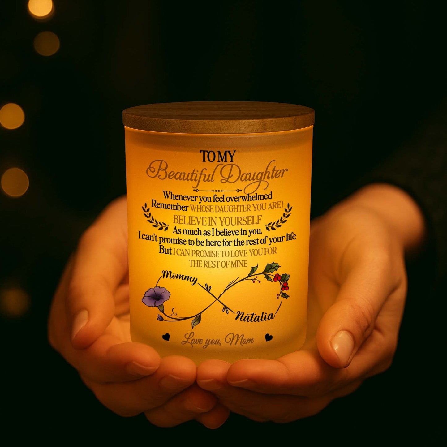 To My Beautiful Daughter, Floral And Heart Design