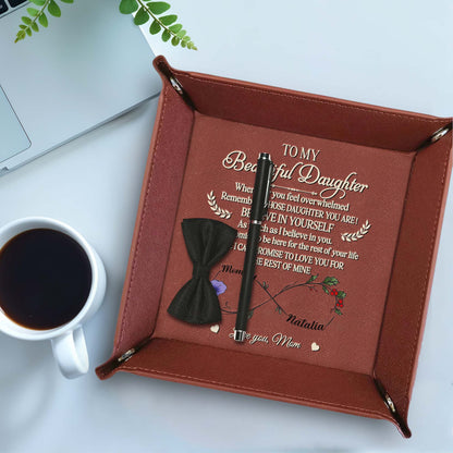 To My Beautiful Daughter, Flower And Heart Design