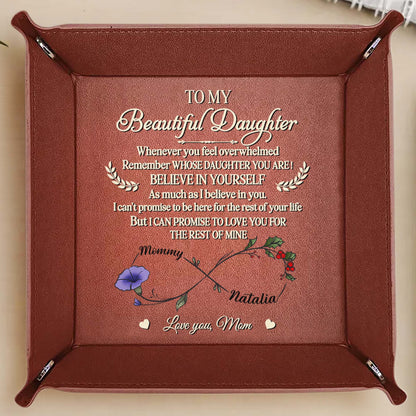 To My Beautiful Daughter, Flower And Heart Design