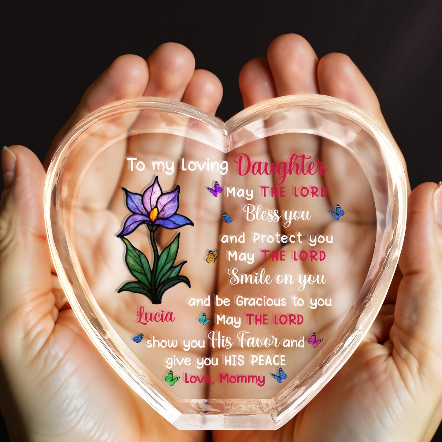 To My Loving Daughter, May The Lord Bless You, Flower and Butterfly