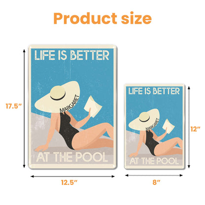 Life Is Better At The Pool With Woman And Hat