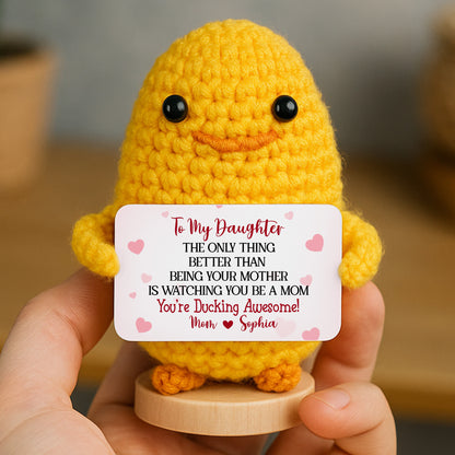 À ma fille, je te regarde devenir maman – Poupée au crochet avec carte personnalisée – DAU176_CDOLL