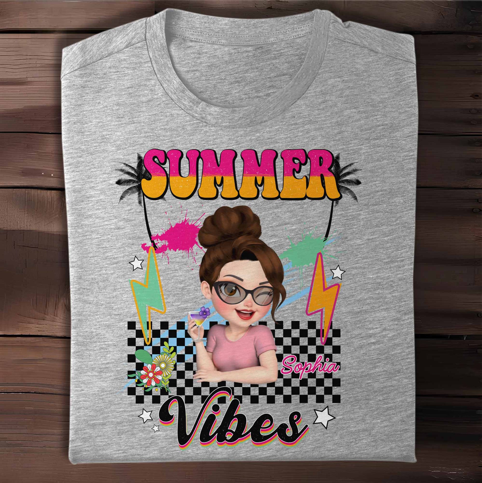 Summer Vibes With Sunglasses And Palm Trees