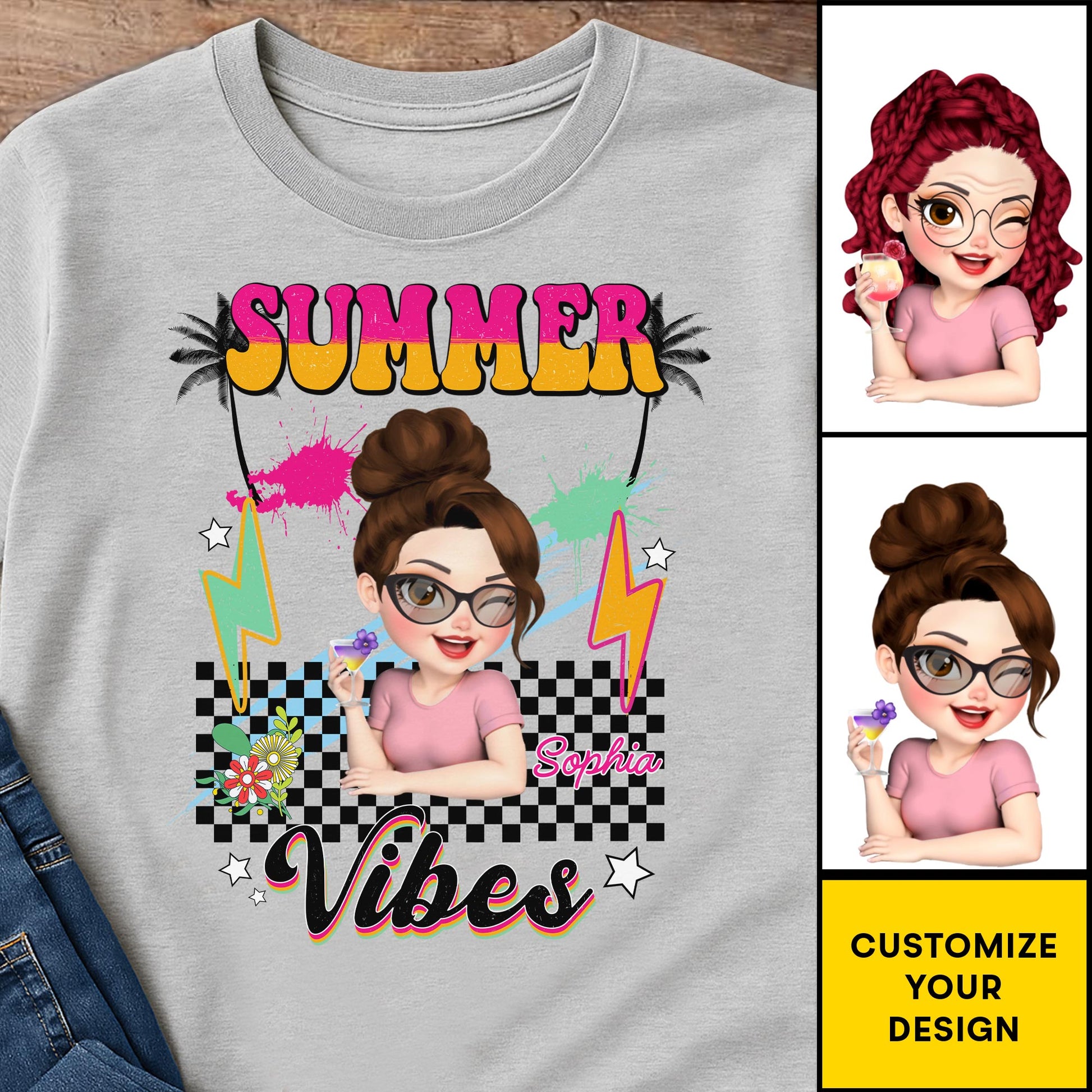 Summer Vibes With Sunglasses And Palm Trees