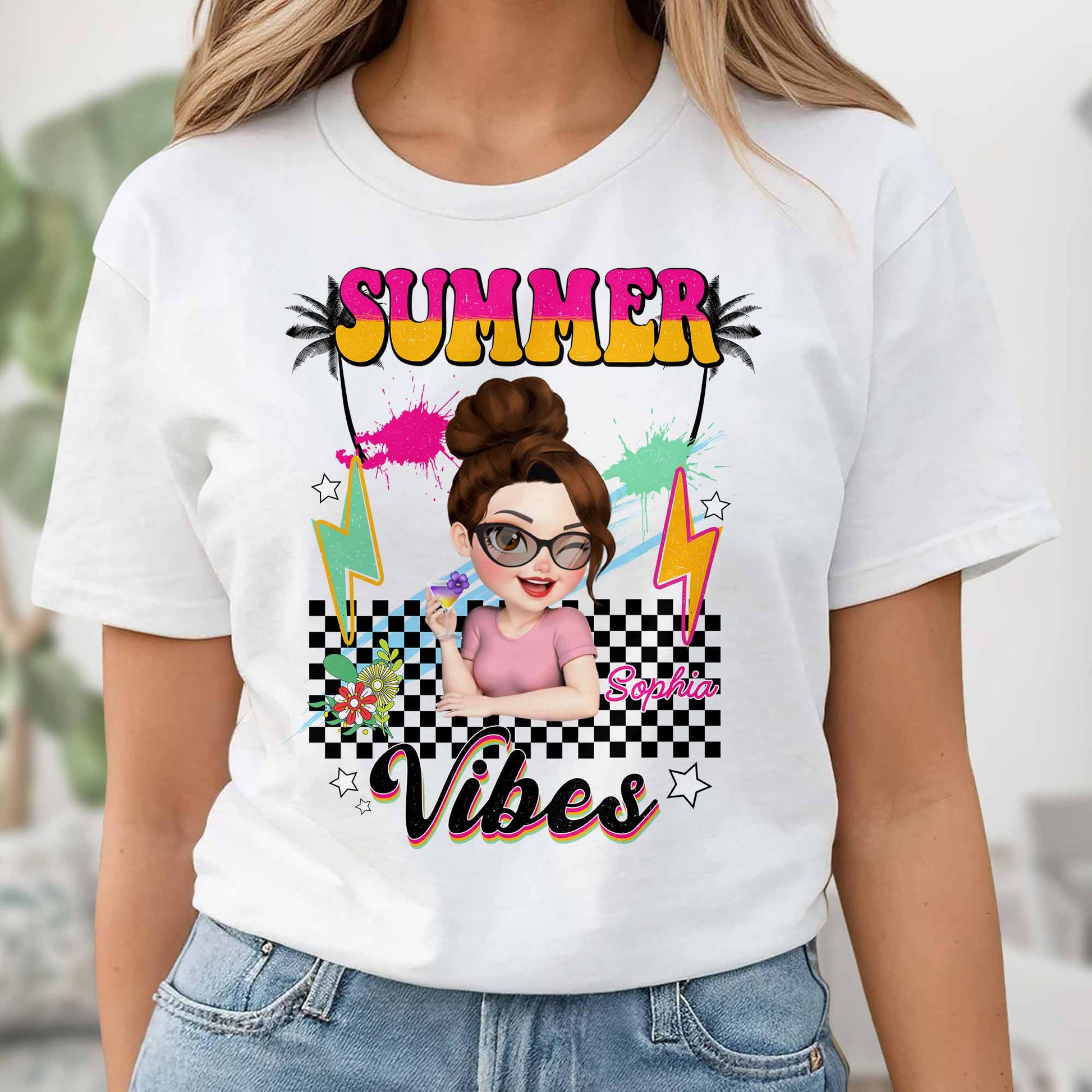 Summer Vibes With Sunglasses And Palm Trees