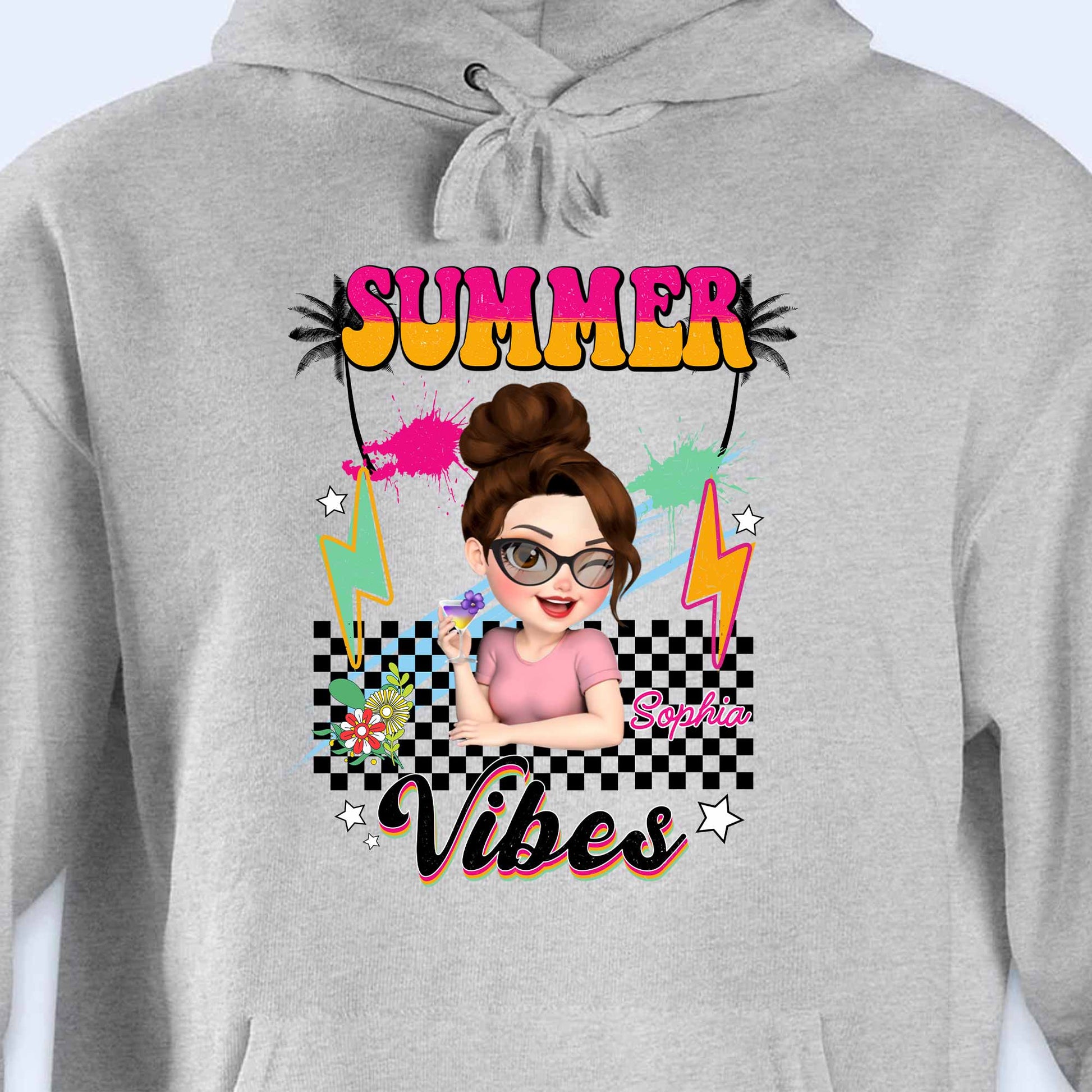 Summer Vibes With Sunglasses And Palm Trees